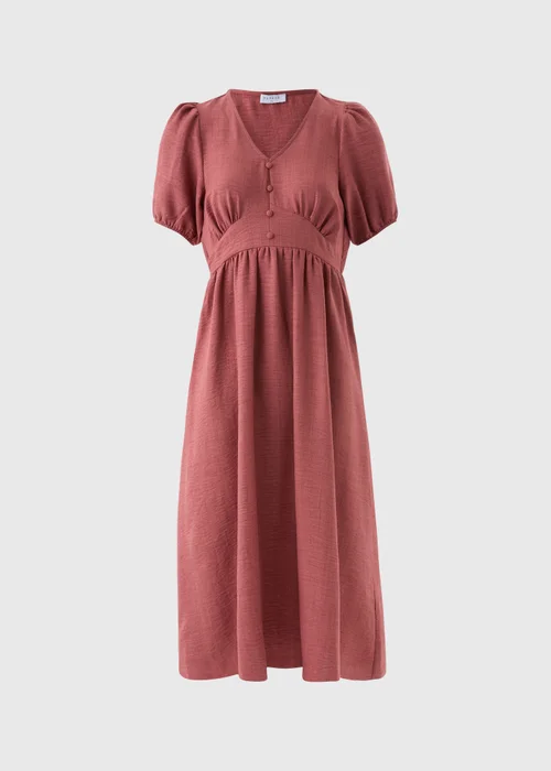 Raspberry Button Midi Tea Dress - 8 Image 4