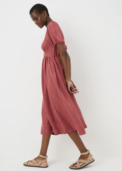Raspberry Button Midi Tea Dress - 8 Image 2
