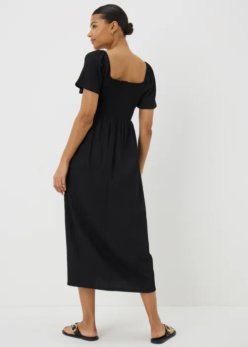 Black Shirred Midi Dress - 8 Image 3