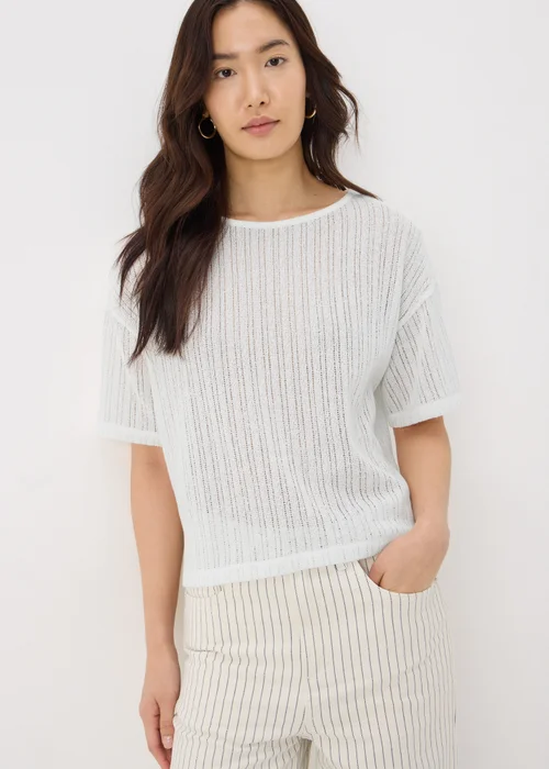 Cream Cut & Sew Hem Top - S Image 2