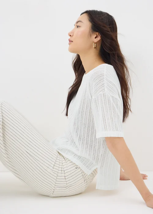 Cream Cut & Sew Hem Top - S Image 1