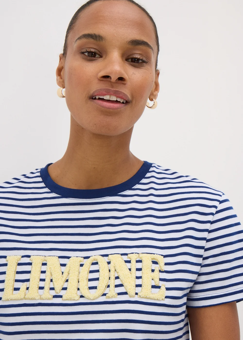 Navy Boucle Limone Stripe T-Shirt - 8 Image 3