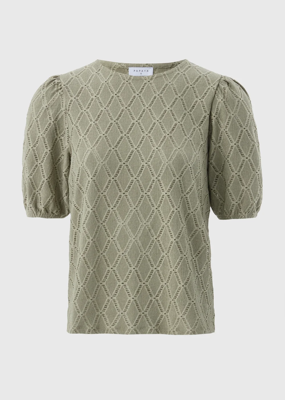 Sage Textured Puff Sleeve Top - 8 Image 1