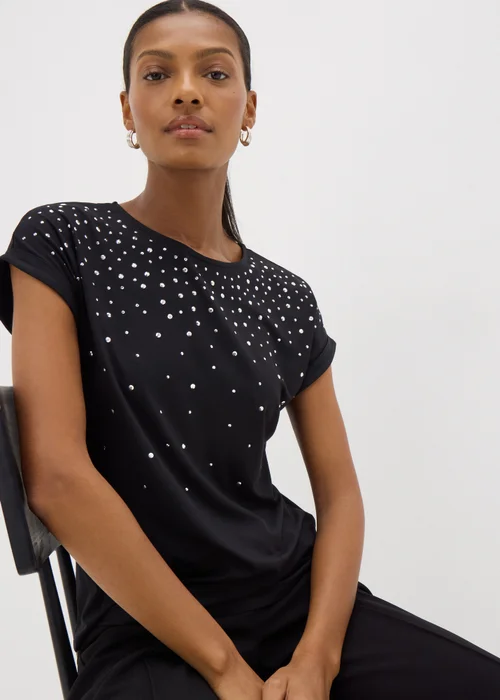 Black Scatter Stud T-Shirt - 8 Image 1