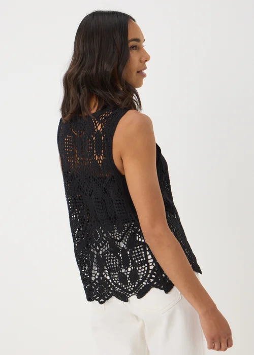 Black Crochet Vest - 8 Image 2