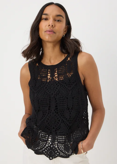 Black Crochet Vest - 8 Image 1