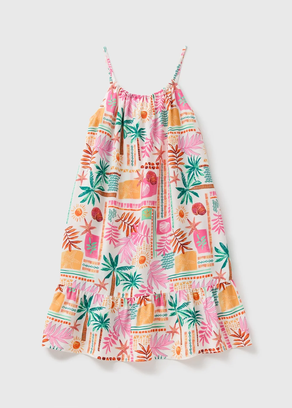 Girls Multicolour Summer Print Dress (7-15yrs) - 7 Yrs Image 1