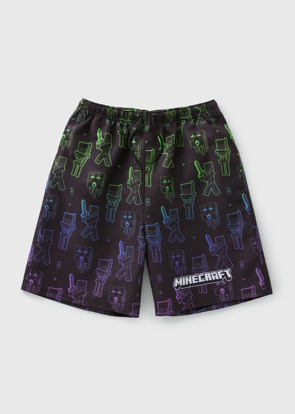 Boys Black Minecraft Swim Short (5-13yrs) - 5 Yrs Image 1