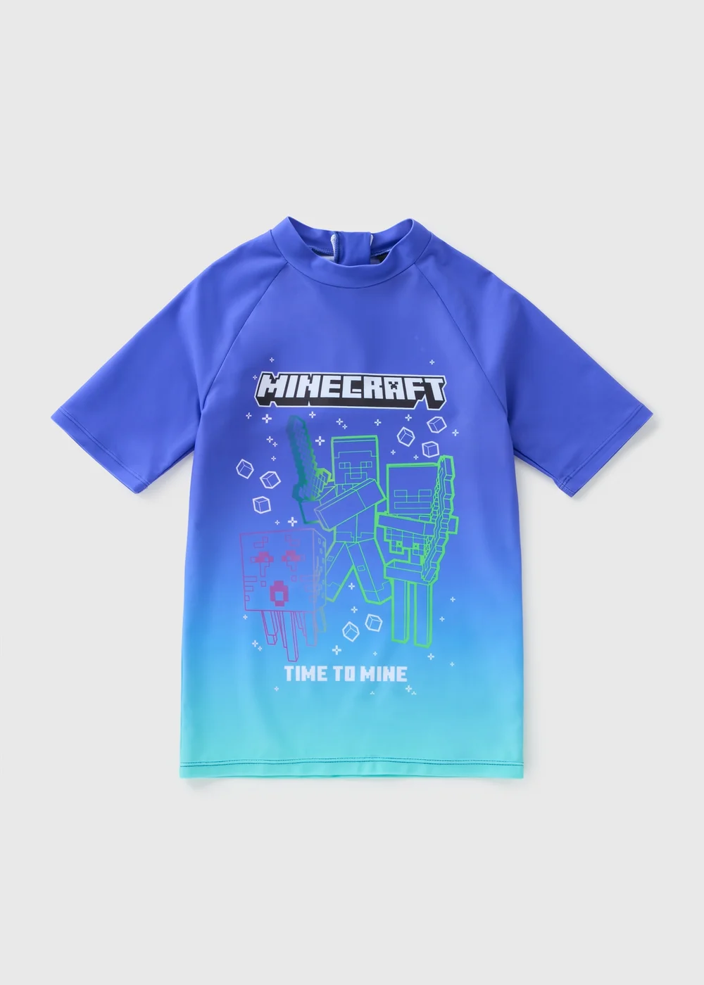 Minecraft Boys Blue Rash Vest - 5 Yrs Image 1