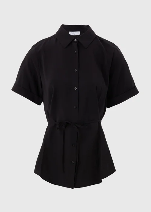 Black Tie Waist Longline Shirt - 8 Image 4