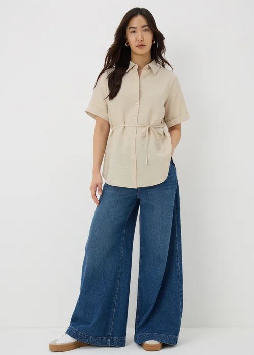 Stone Tie Waist Longline Shirt - 8 Image 1