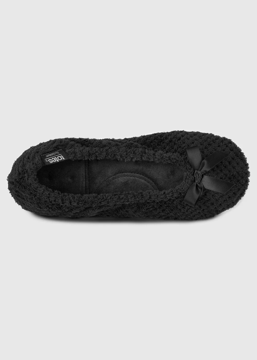 Totes Isotoner Black Ladies Popcorn Ballet Slippers - S Image 5