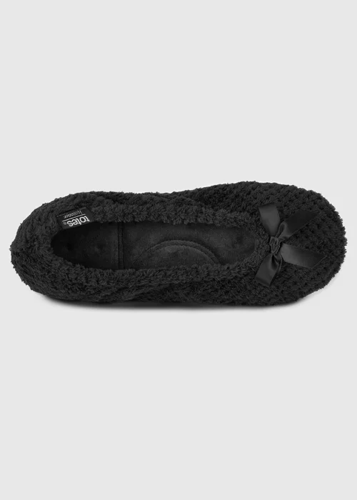Totes Isotoner Black Ladies Popcorn Ballet Slippers - S Image 5