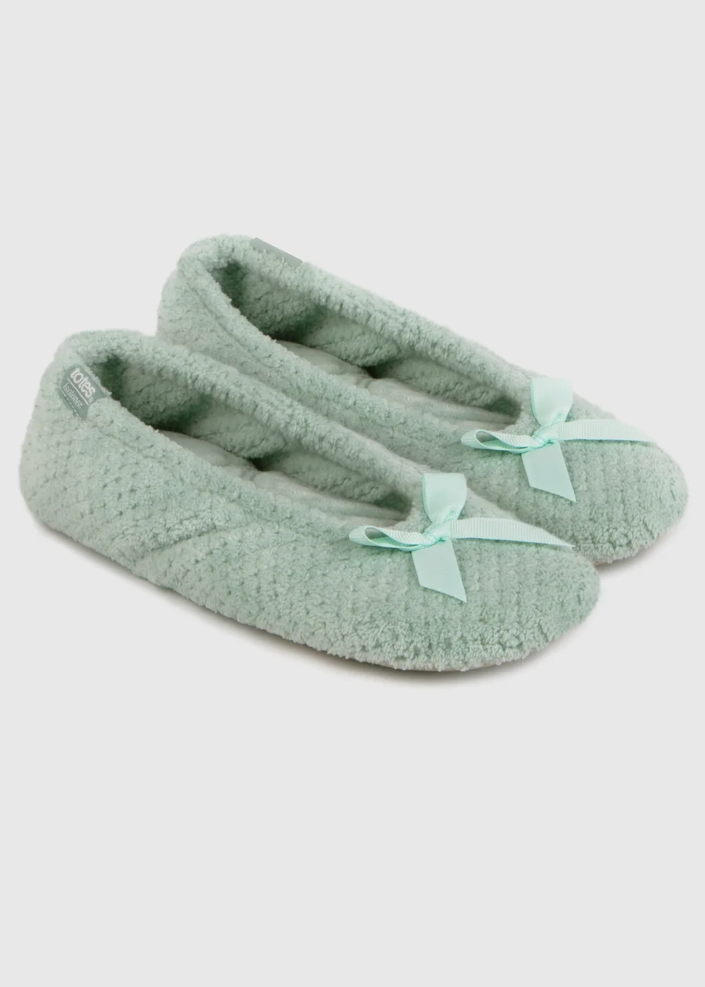 Totes Isotoner Mint Ladies Popcorn Ballet Slippers - 3-4 Image 1