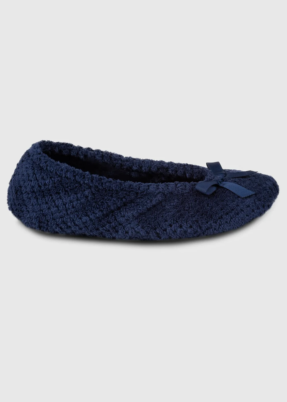 Totes Isotoner Navy Ladies Popcorn Ballet Slippers - M Image 4