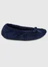 Totes Isotoner Navy Ladies Popcorn Ballet Slippers - M Image 4
