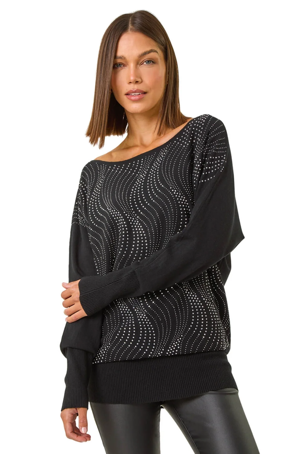 Roman Black Wave Hotfix Knit Jumper - 10 Image 2