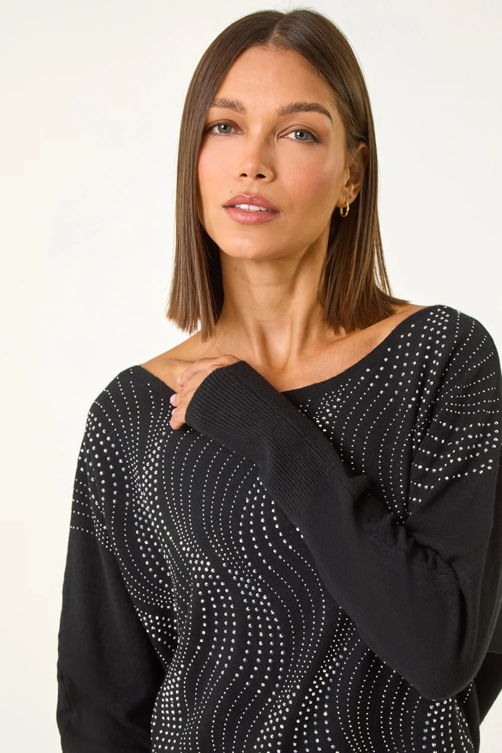 Roman Black Wave Hotfix Knit Jumper - 10 Image 3