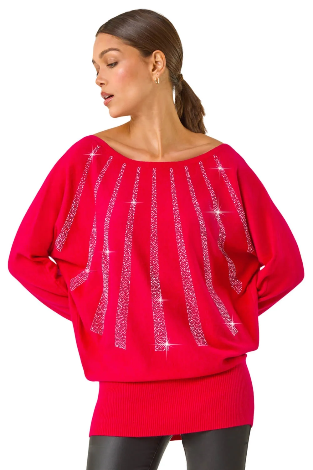 Roman Red Sunray Hotfix Soft Knit Jumper - Size 14 Image 1