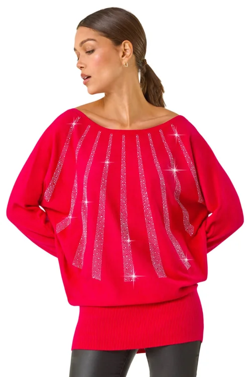 Roman Red Sunray Hotfix Soft Knit Jumper - Size 14 Image 1