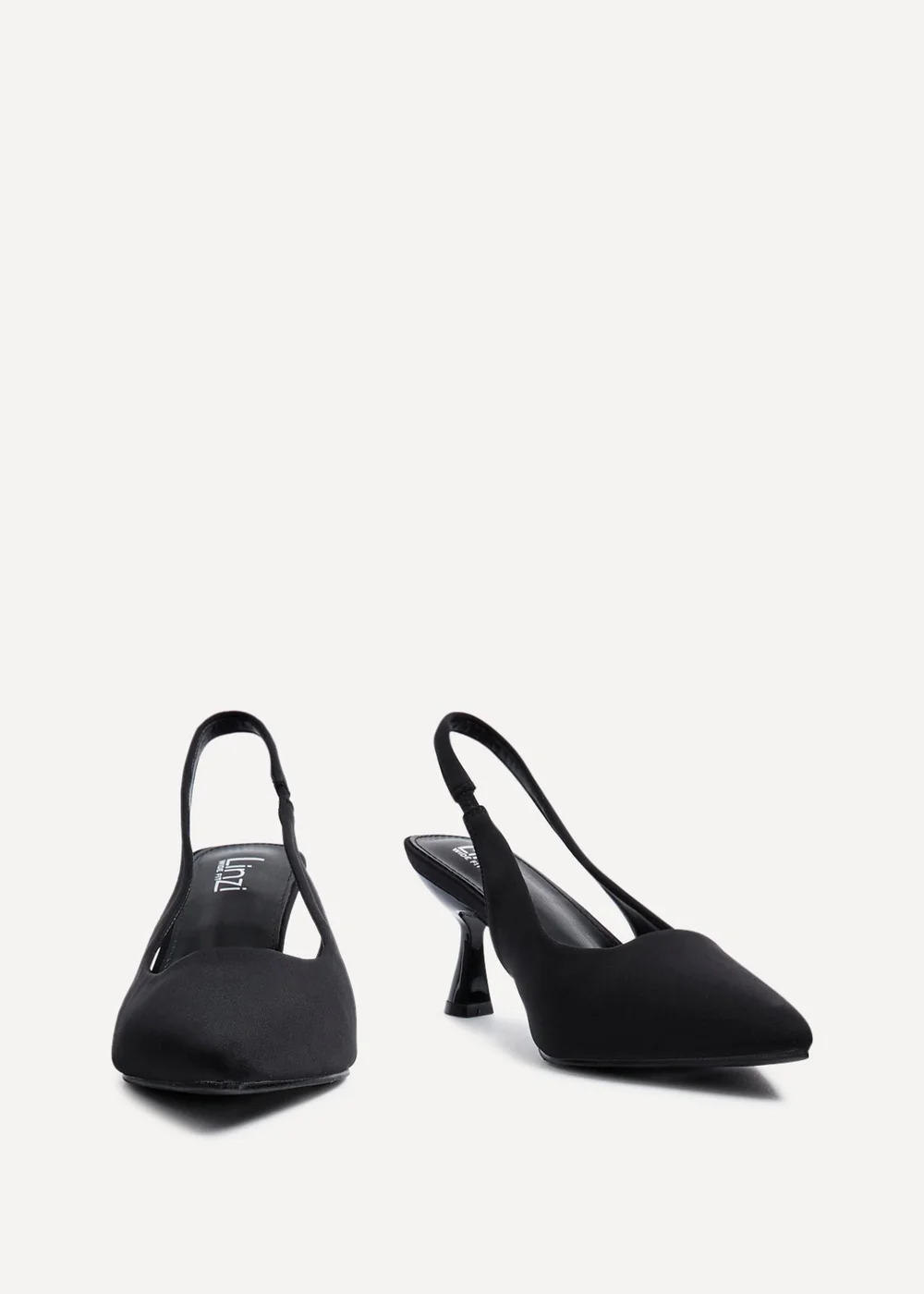 Linzi Izzie Wide Fit Black Lycra Court Heels - 3 Image 3
