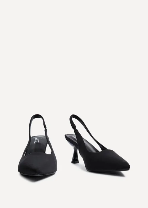 Linzi Izzie Wide Fit Black Lycra Court Heels - 3 Image 3