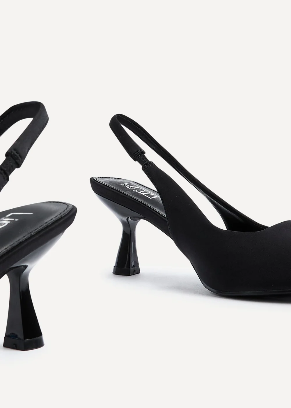 Linzi Izzie Wide Fit Black Lycra Court Heels - 3 Image 5