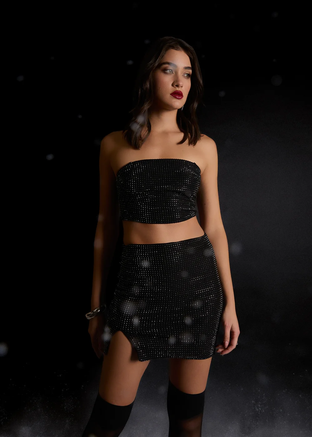 Pink Vanilla Black Rhinestone Multiway Corset Top - 6 Image 1
