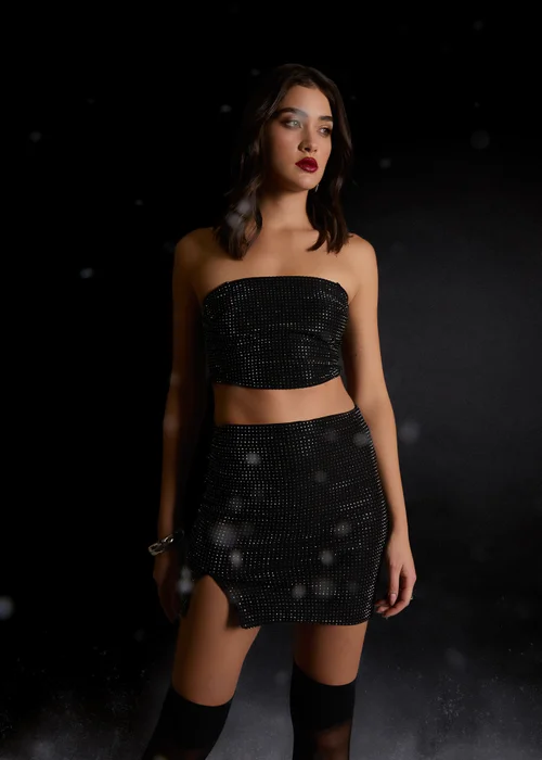 Pink Vanilla Black Rhinestone Multiway Corset Top - 6 Image 1