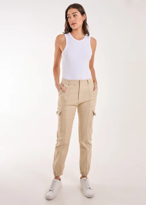 Pink Vanilla Stone Utility Stretch Cargo Trousers - 8 Image 1