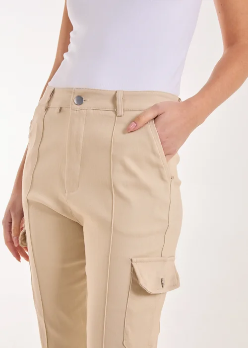 Pink Vanilla Stone Utility Stretch Cargo Trousers - 8 Image 3
