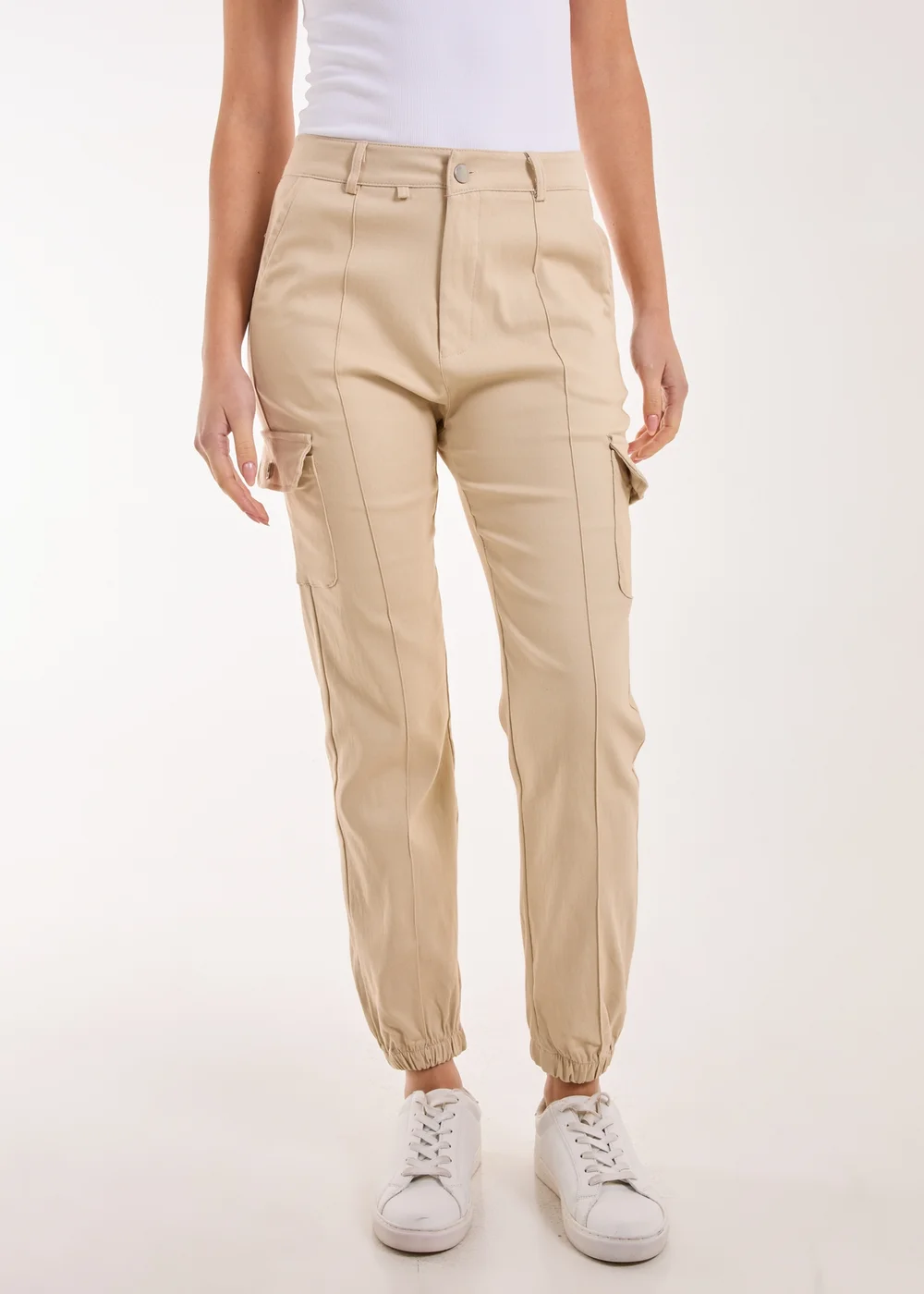 Pink Vanilla Stone Utility Stretch Cargo Trousers - 8 Image 4