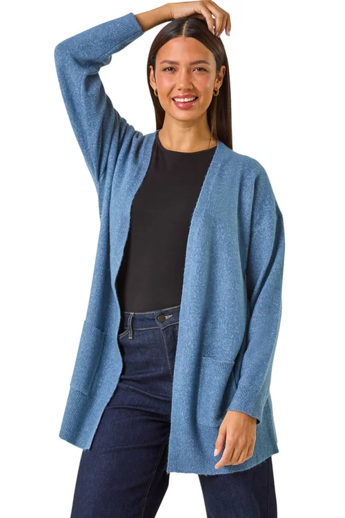 Roman Denim Soft Knit Longline Cardigan - 10 Image 1