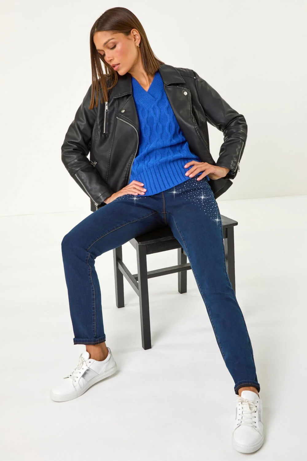 Roman Indigo Blue Shimmer Hotifix Trim Jegging - 12 Image 2