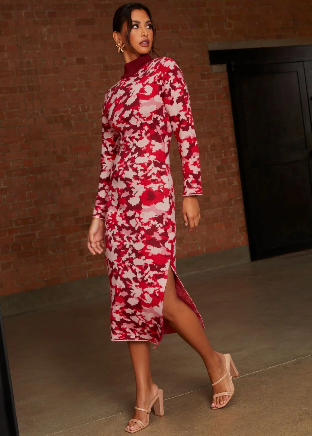 chi chi london pink midi dress Floral Embroidered Ruffle Detail Midi Dress in Pink