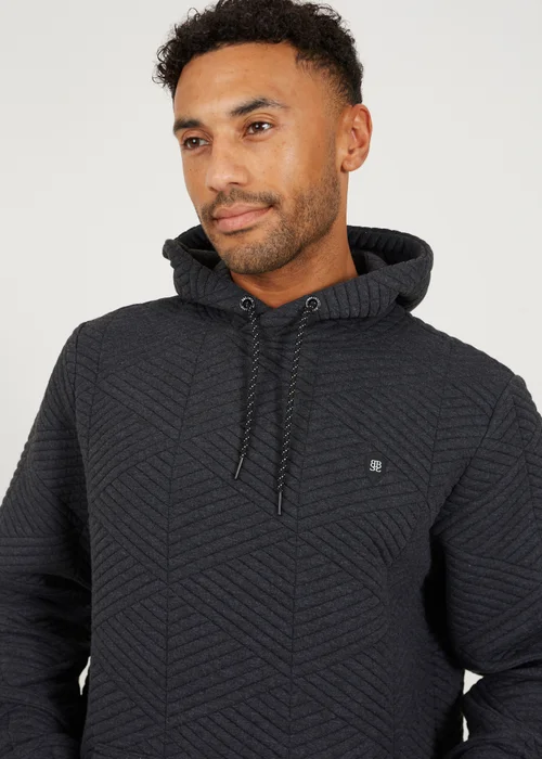 Brave Soul Charcoal Overhead Hoody with Geometric Pattern - S Image 3