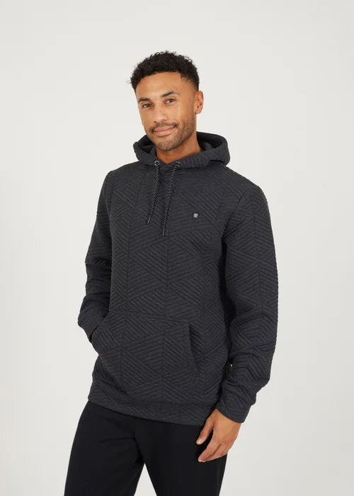 Brave Soul Charcoal Overhead Hoody with Geometric Pattern - S Image 1