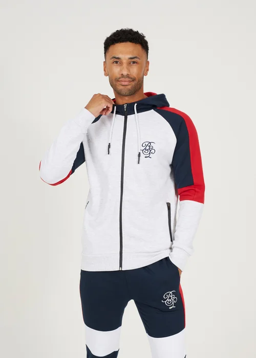 Brave Soul Ecru Contrast Panel Full Zip Hoody and Jogger Set - S Image 3