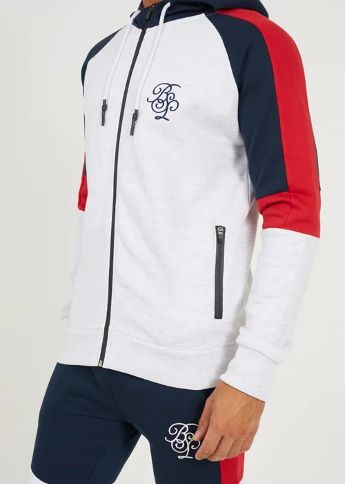 Brave Soul Ecru Contrast Panel Full Zip Hoody and Jogger Set - S Image 4