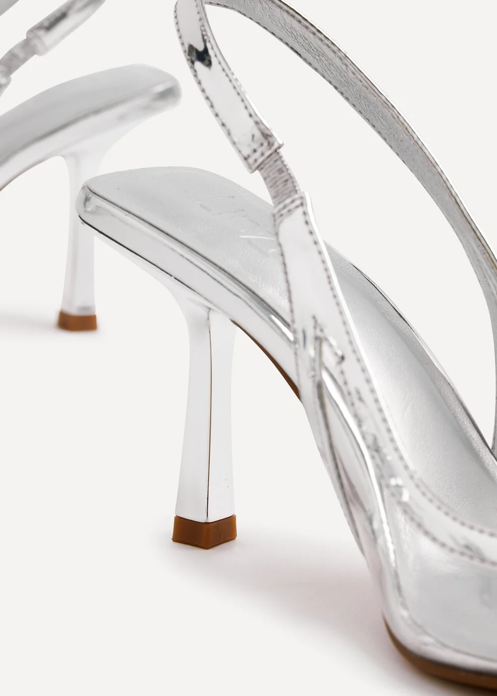 Linzi Shyla Silver Metallic & Perspex Sling Back Court Heel - 3 Image 5