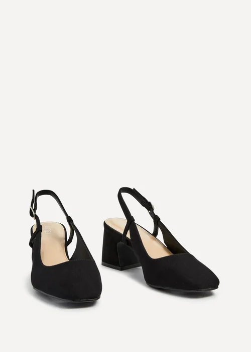 Linzi Mya Black Faux Suede Round Toe Block Heel - 3 Image 3