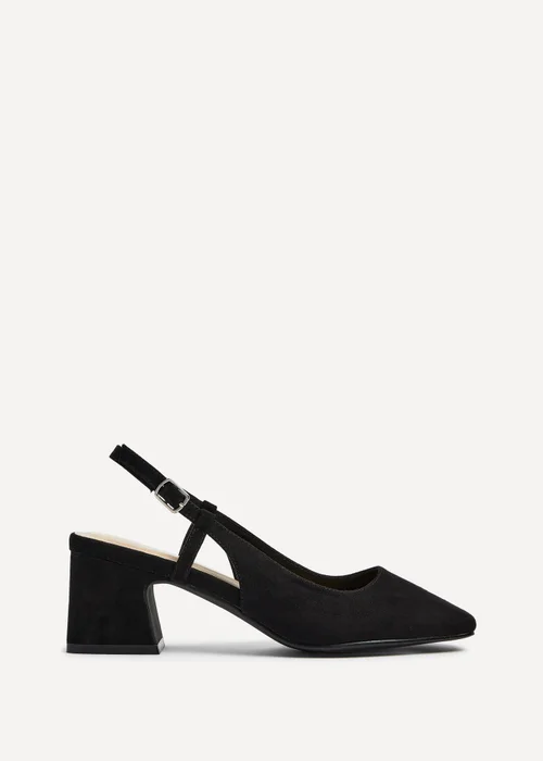 Linzi Mya Black Faux Suede Round Toe Block Heel - 3 Image 2