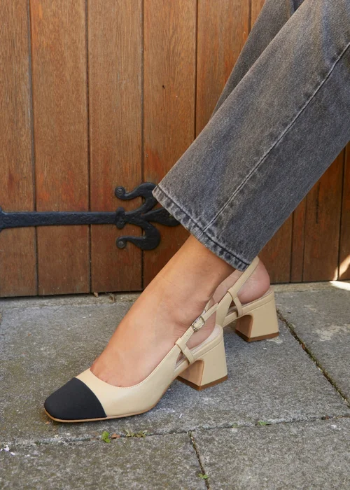 Linzi Freya Nude Faux Leather Close Toe Court Shoe - 3 Image 1