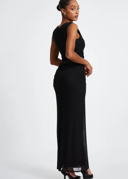 Quiz Black Glitter Mesh Midaxi Skirt - Size 4 Clothing Image 2