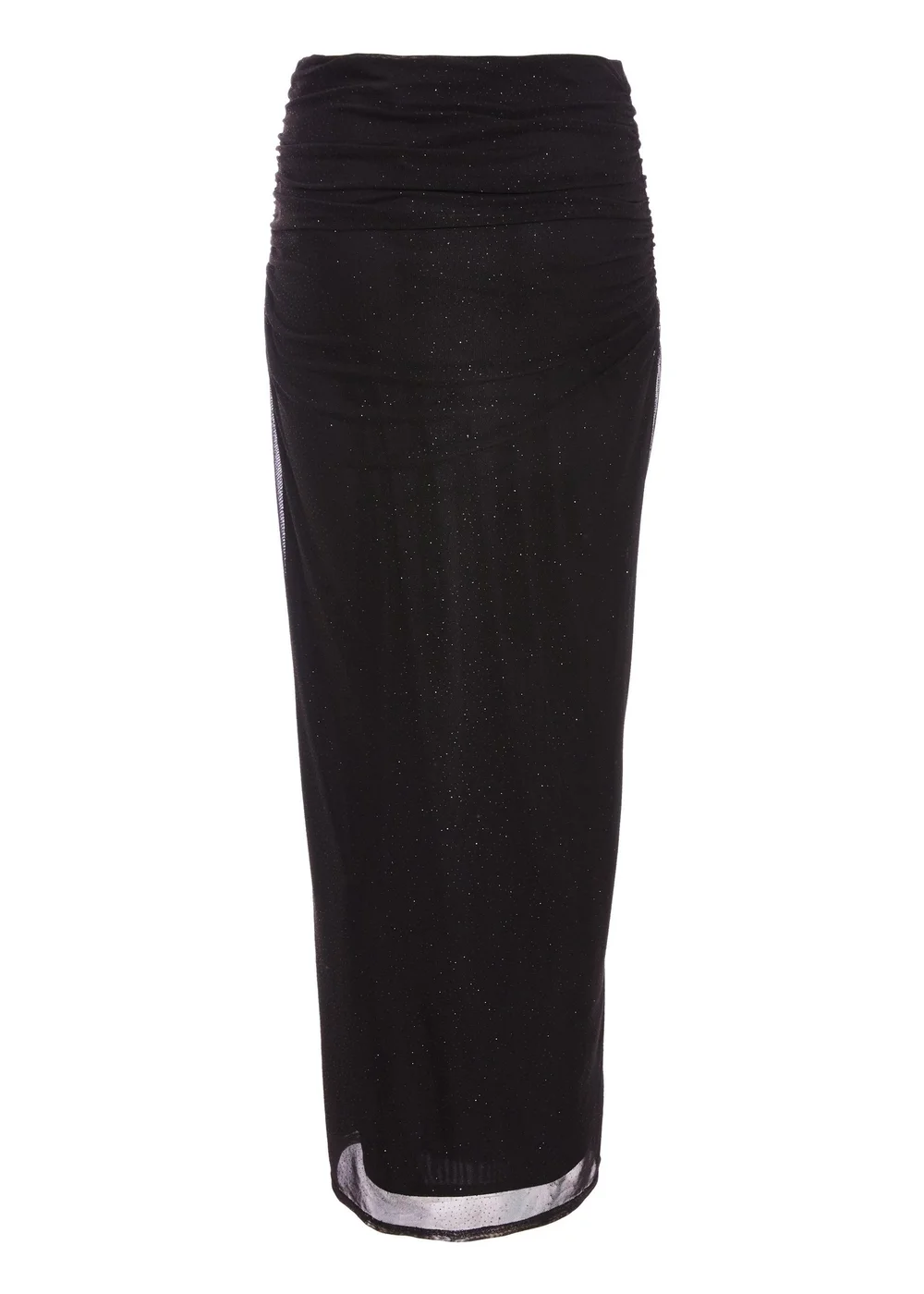 Quiz Black Glitter Mesh Midaxi Skirt - Size 4 Clothing Image 5