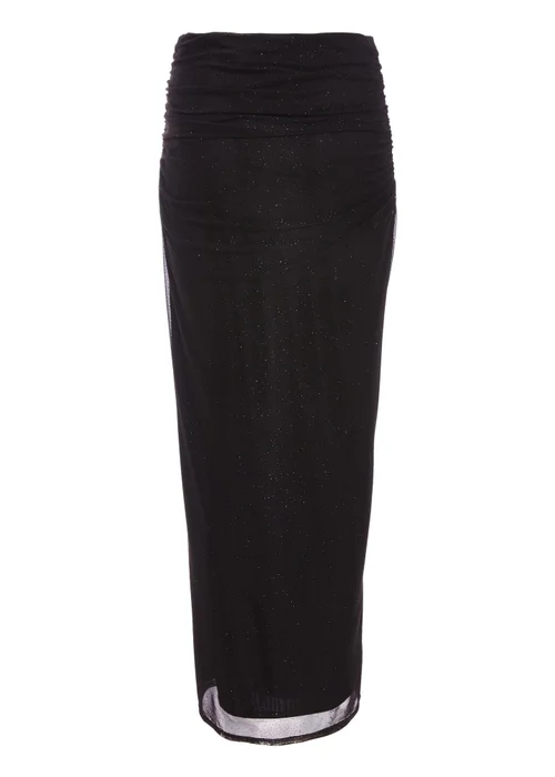 Quiz Black Glitter Mesh Midaxi Skirt - Size 4 Clothing Image 5