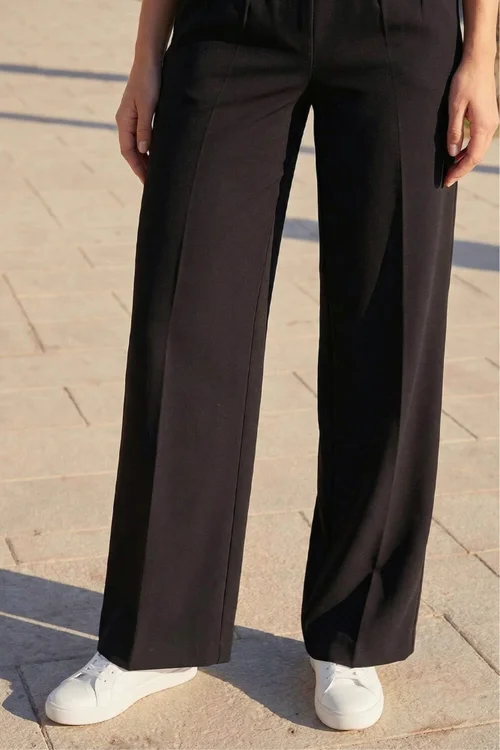 Roman Black Petite Wide Leg Ponte Stretch Trouser - 18 Image 4