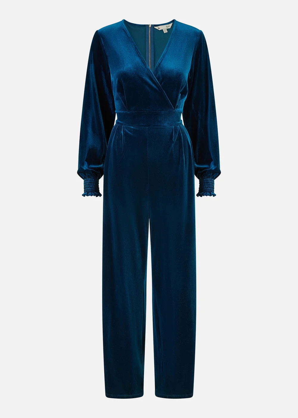 Yumi Teal Velvet Long sleeve Jumpsuit - 16 Image 3