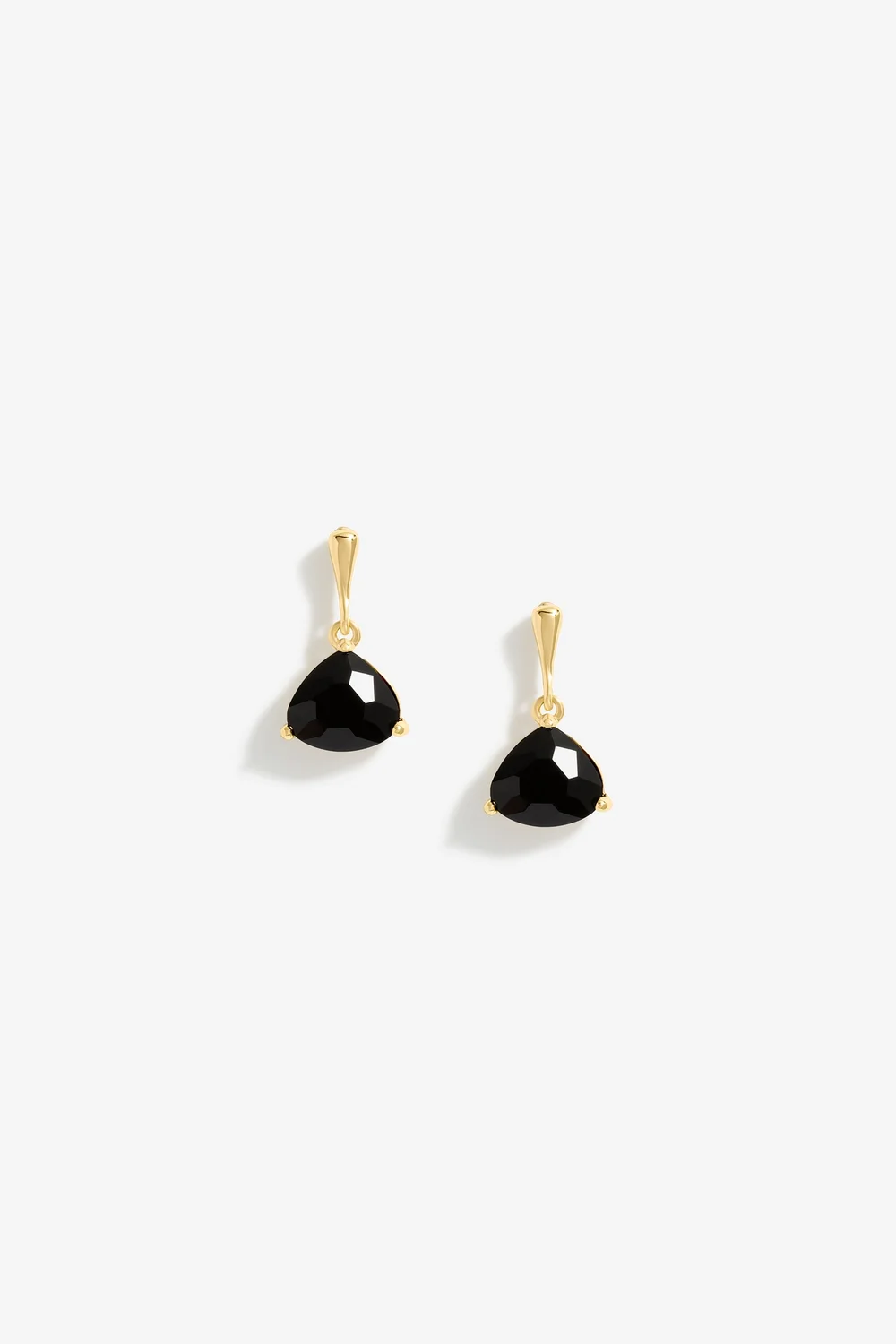 Mood Gold Black Faceted Mini Drop Earrings - One Size Image 1