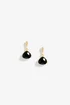 Mood Gold Black Faceted Mini Drop Earrings - One Size Image 1
